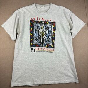 Vintage T-Shirt Men M Gray City Stages‎ Jazz Festival Art McCloud Single Stitch